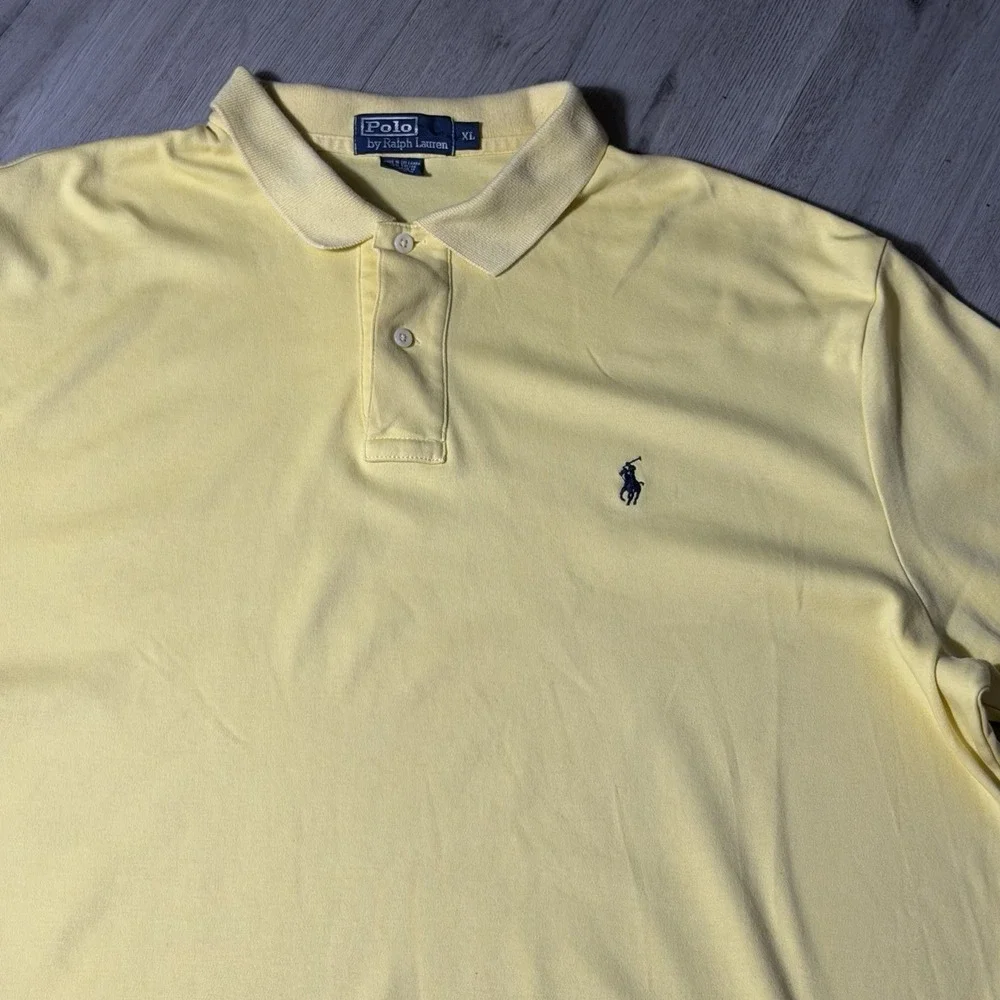 Polo Ralph Lauren Yellow Polo Shirt XL Classic Pony Logo Short Sleeve Cotton